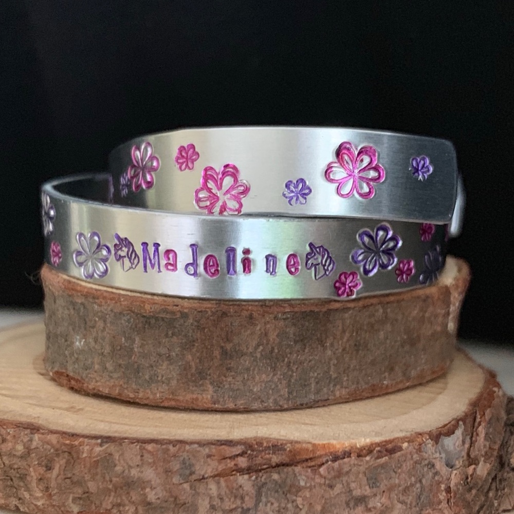 Children sized custom adjustable cuff bracelets!